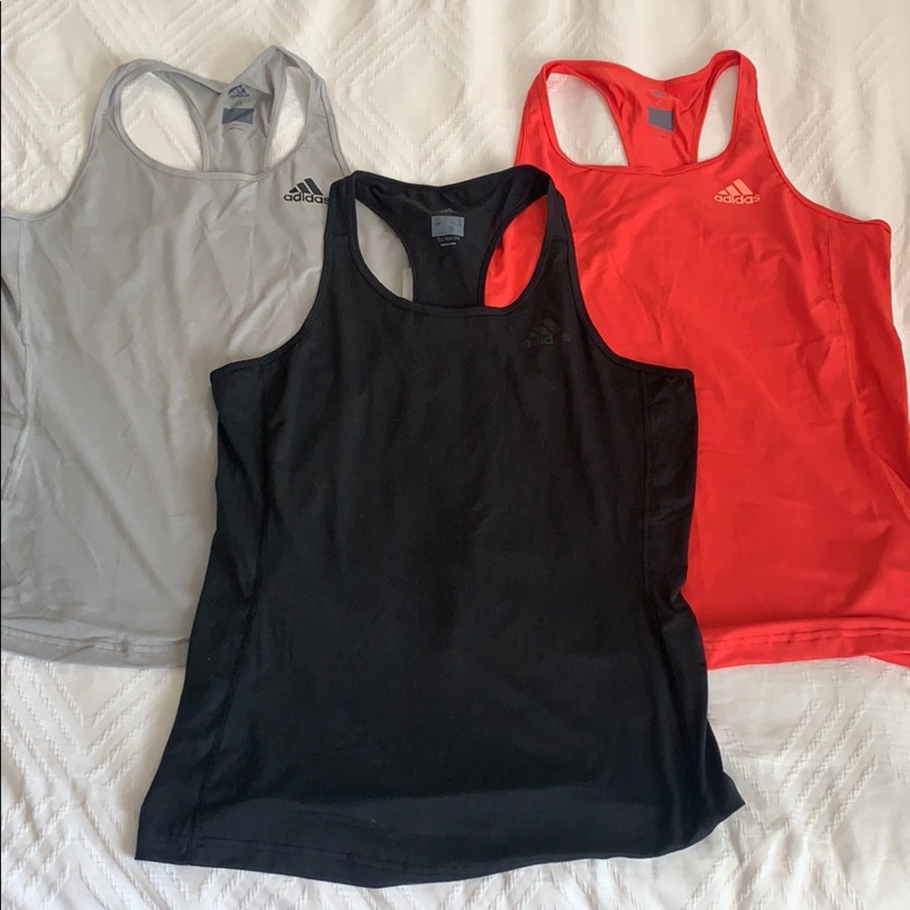 3 Adidas Climalite Racerback Workout Tanks